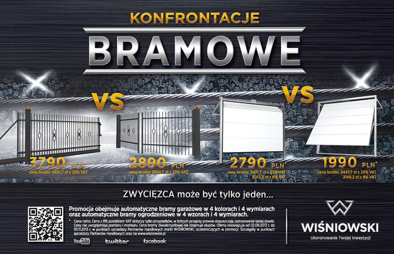 WIŚNIOWSKI - Konfrontacje bramowe - ruszyła promocja marki Wiśniowski!